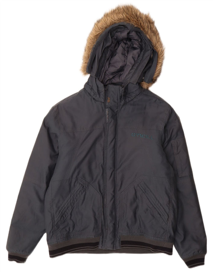 O'Neill Herre Hooded Bomber Jacket UK 40 Large Navy Blue Polyester