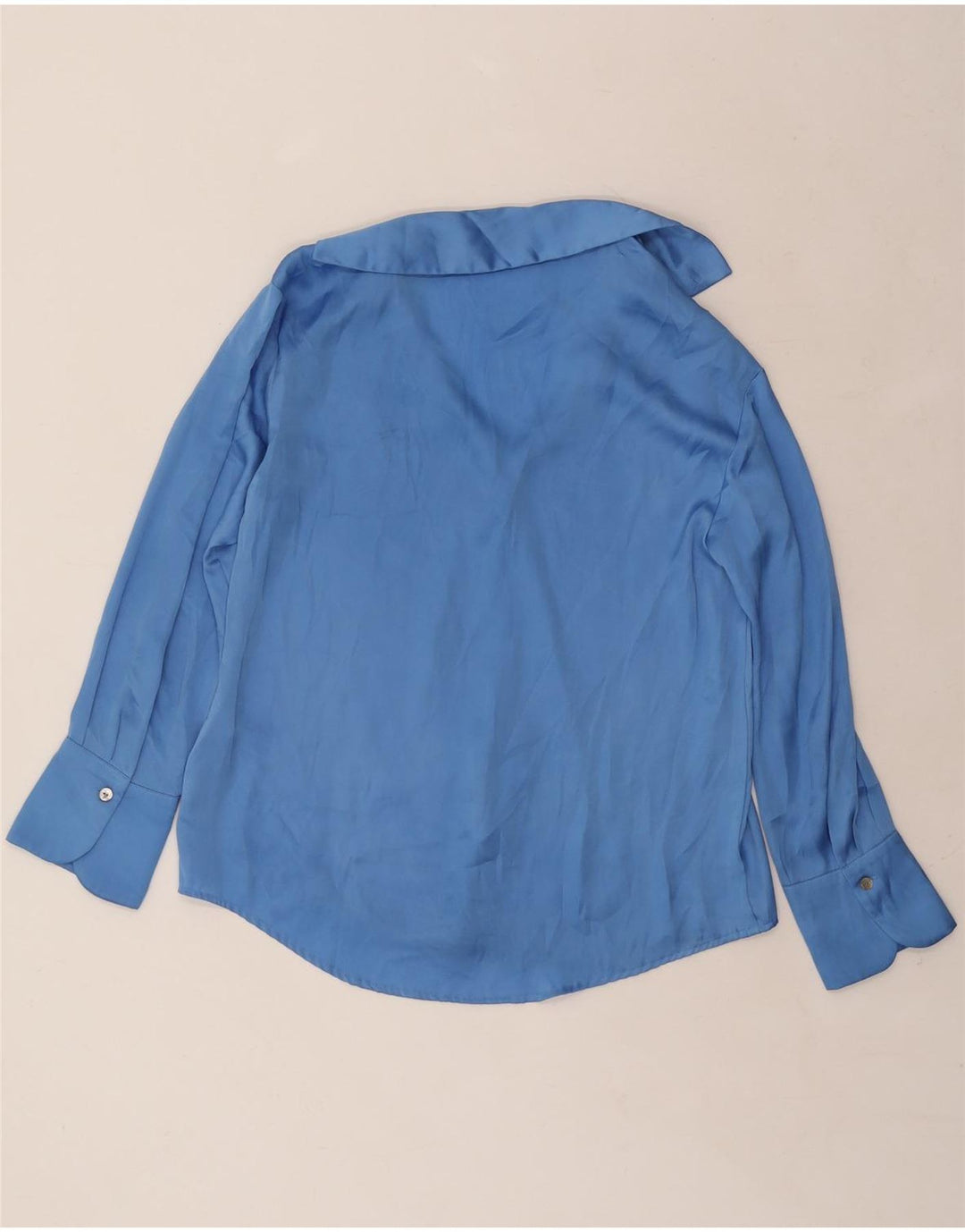 ZARA Womens Oversized Shirt Blouse UK 10 Small Blue Polyester