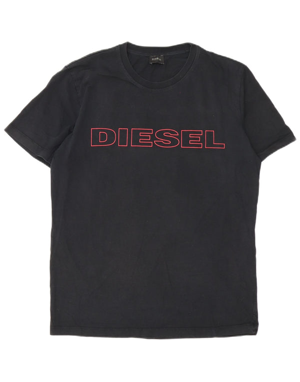 Diesel Herre Grafisk T-Shirt Top XL Sort Bomuld