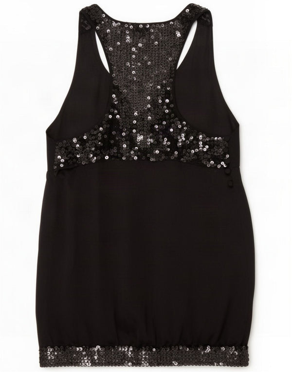 Guess By Marciano Womens Sleeveless Blouse Top IT 44 Medium Black Silk