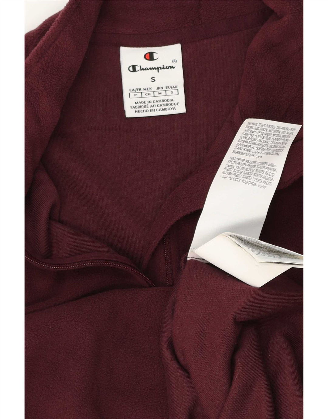 Champion herre lynlås-hals fleece jumper lille bordeaux polyester