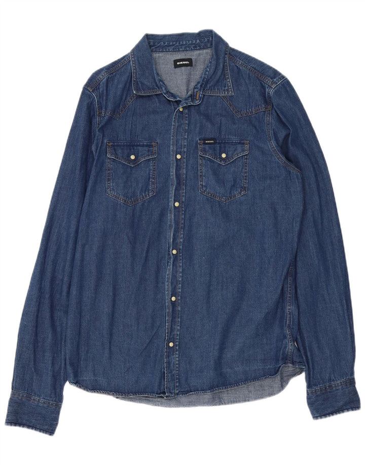 DIESEL Herre Denim Shirt XL Blå Bomuld