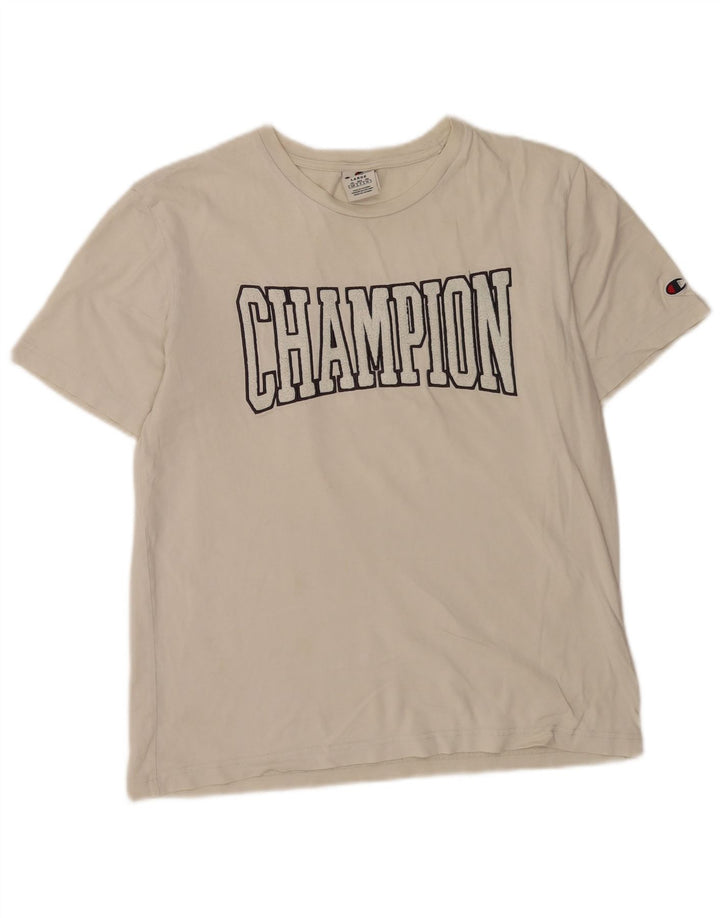 Champion Herre Grafisk T-Shirt Top Stor Hvid