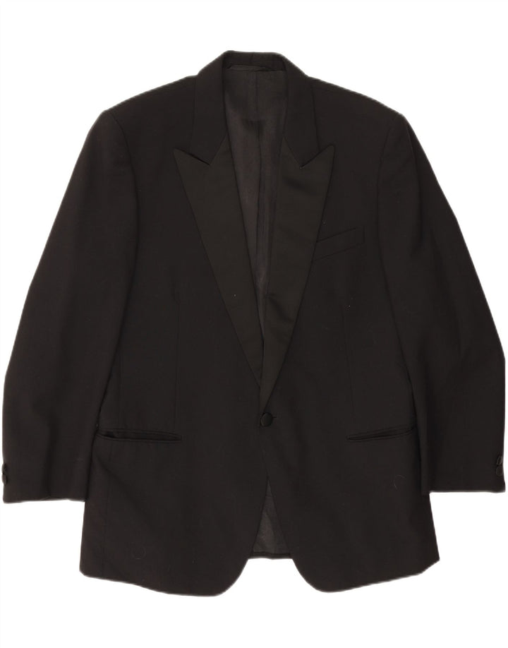 JVLIVS Mens 1 Button Blazer Jacket IT 50 Large Black Wool Vintage Jvlivs and Second-Hand Jvlivs from Messina Hembry 