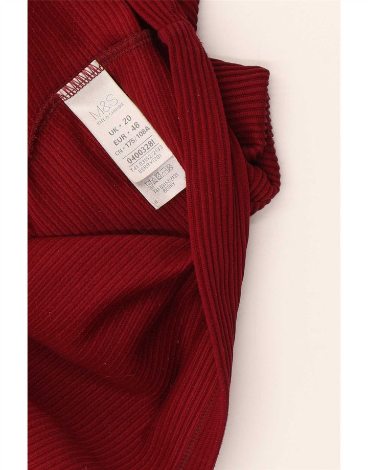 Marks & Spencer Damebluse Top UK 20 2XL Burgundy Polyester