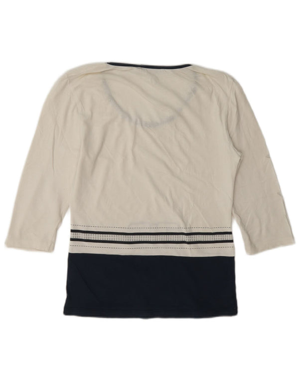 Roccobarocco Dame Grafisk Top 3/4 ærme IT 42 Medium White Colourblock