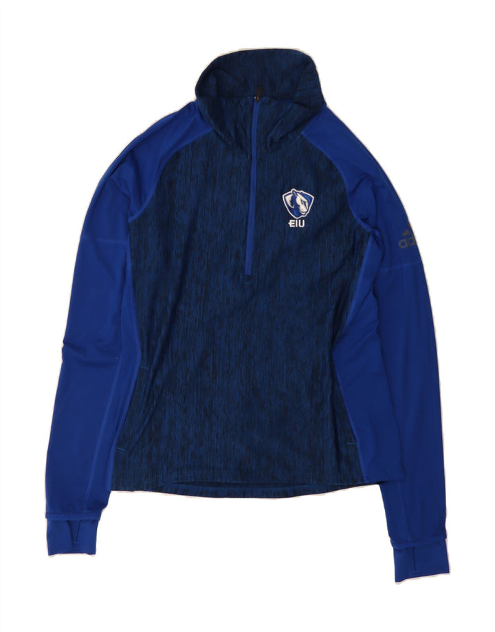 ADIDAS Womens Climalite Pullover Tracksuit Top UK 12/14 Medium Navy Blue Vintage Adidas and Second-Hand Adidas from Messina Hembry 