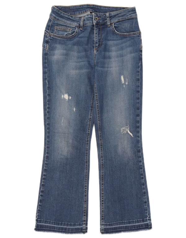 Liu Jo Womens Distressed Crop Bootcut Jeans W28 L25 Blå Bomuld