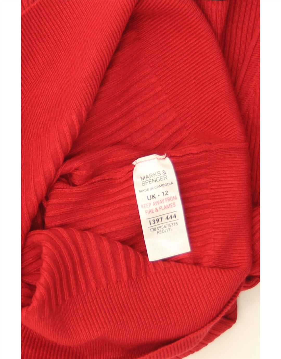 Marks & Spencer Dame Boat Neck Jumper Sweater UK 12 Medium Red Viscose