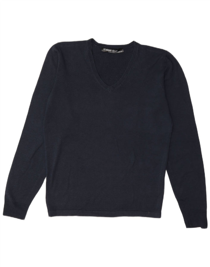 Liu Jo Herre V-hals sweater Medium Marineblå Uld