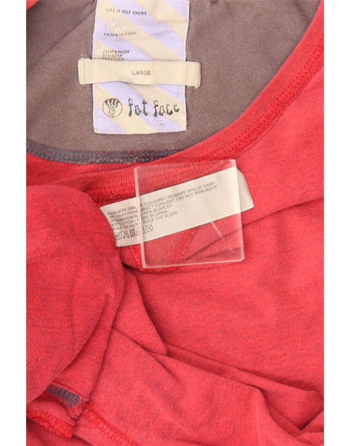FAT FACE Herre T-Shirt Top Stor Rød Bomuld