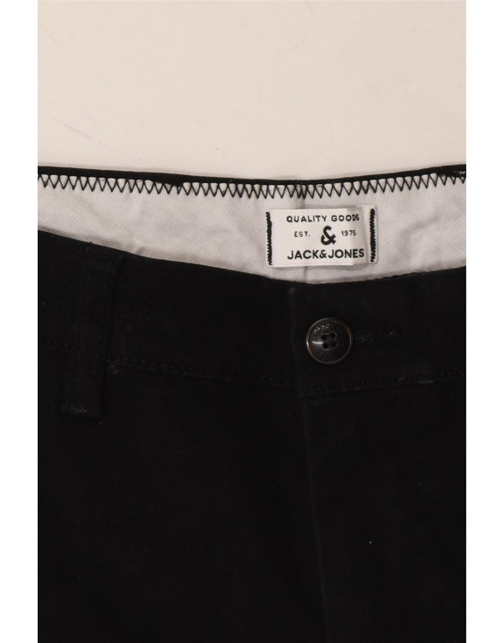 JACK & JONES Mens Chino Shorts Large W36 Black Cotton Vintage Jack & Jones and Second-Hand Jack & Jones from Messina Hembry 