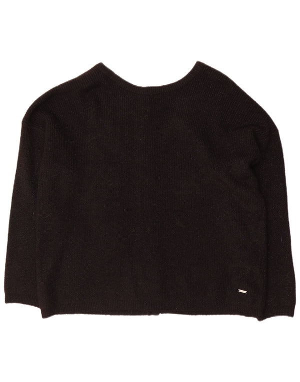 JOULES Dame oversized cardigan sweater UK 18 XL Sort Flecked Acryl