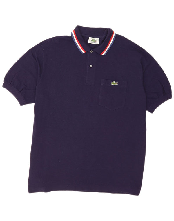 Lacoste herre poloskjorte str. 8 3XL marineblå stribet bomuld