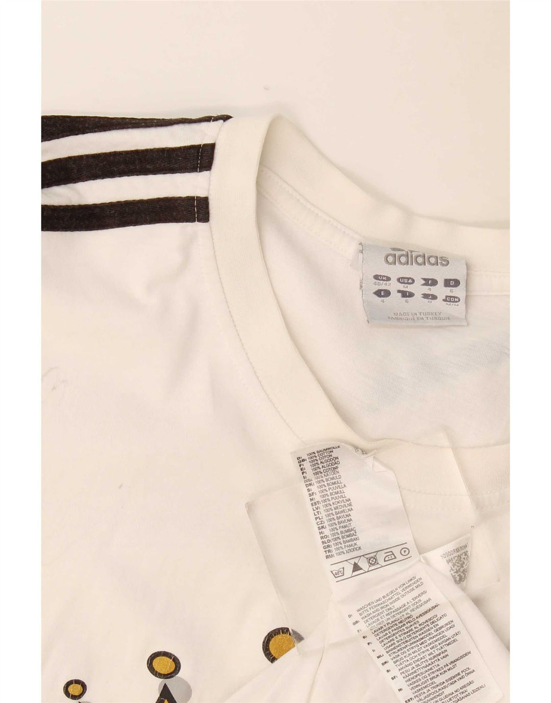 Adidas Grafisk T-shirt top til mænd UK40/42 Medium hvid bomuld