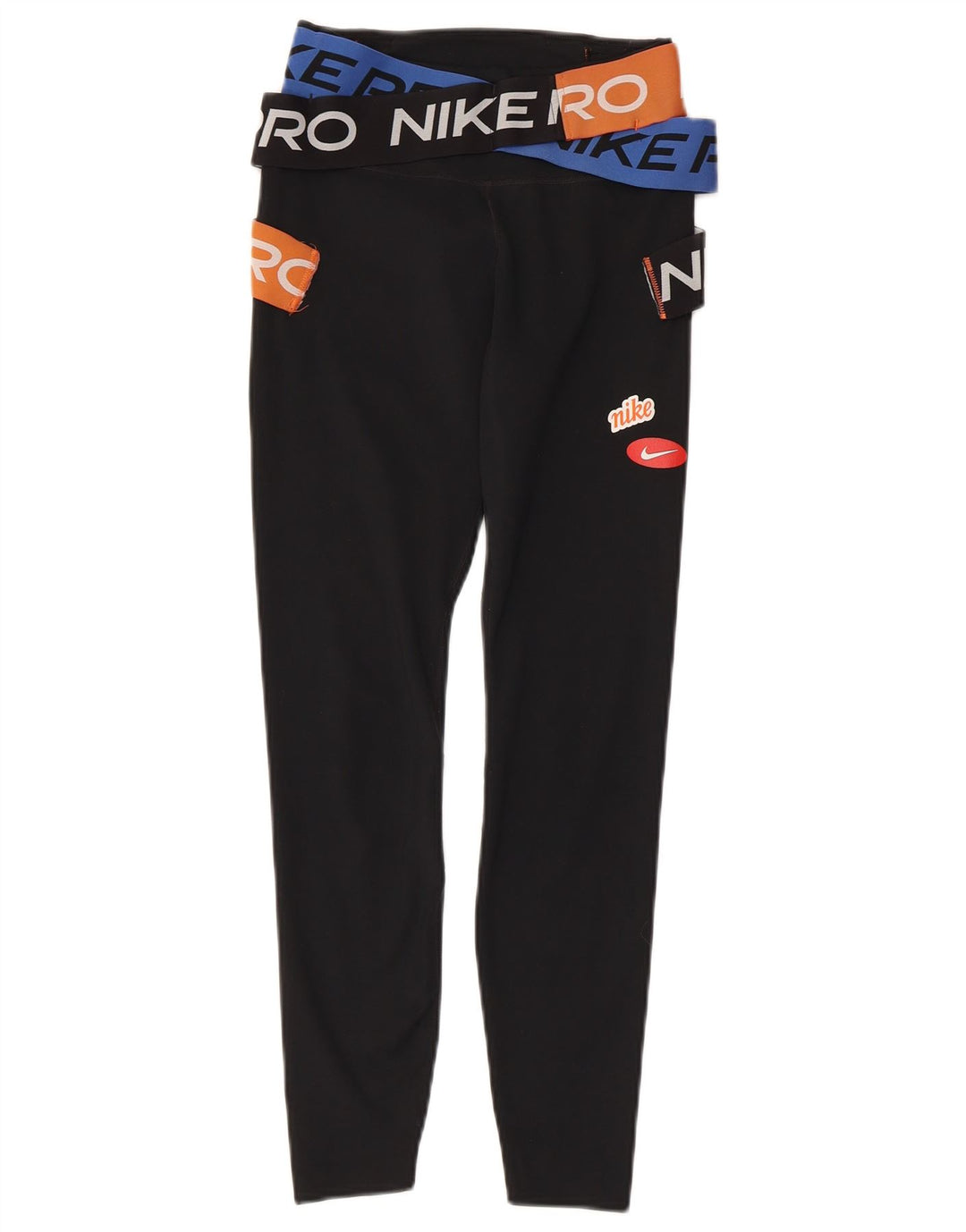 NIKE Dri Fit grafiske leggings til kvinder UK 4 XS sort polyester