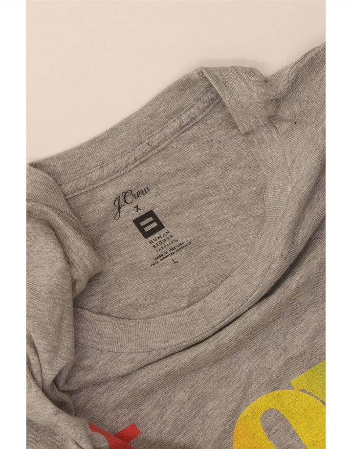 J. CREW Grafisk T-shirt top til kvinder DK 14 Stor grå