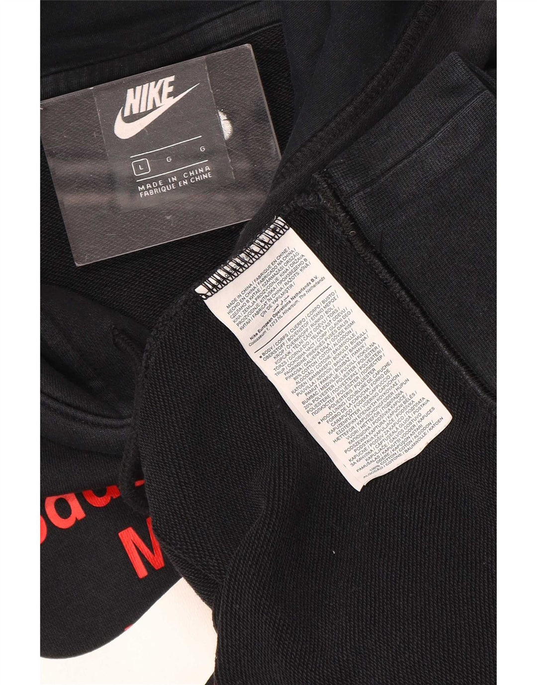 Nike grafisk hættetrøje til mænd, stor sort bomuld