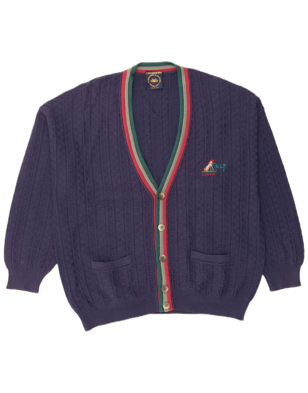 IL GRANCHIO Herre cardigan sweater XL Marineblå