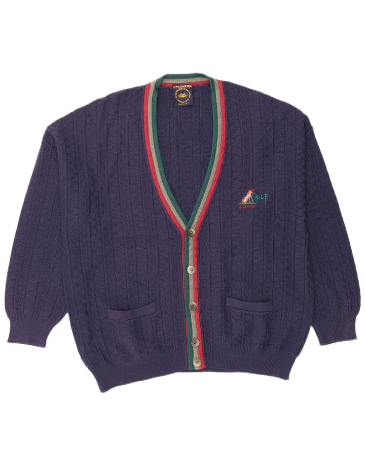 IL GRANCHIO Herre cardigan sweater XL Marineblå
