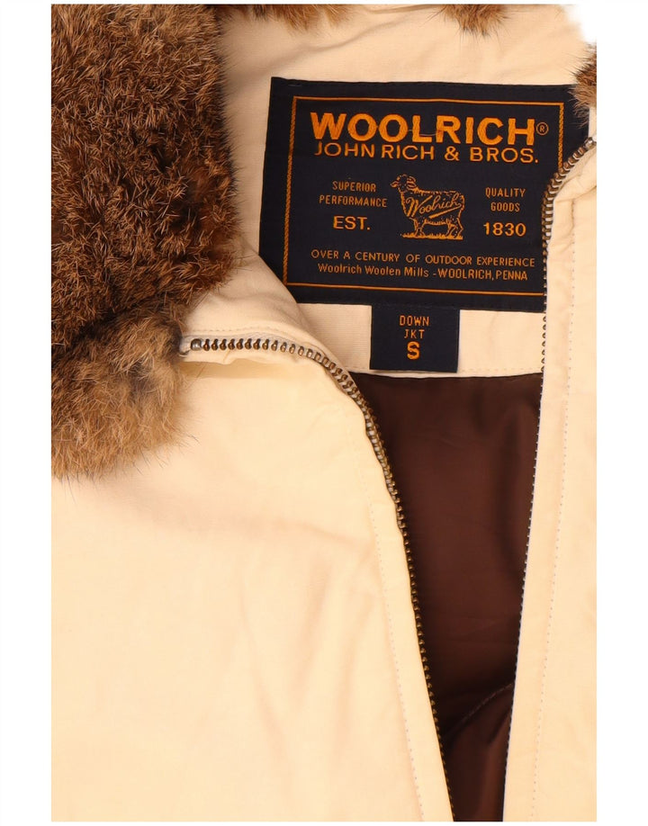 Woolrich polstret jakke til kvinder UK 10 Lille beige bomuld