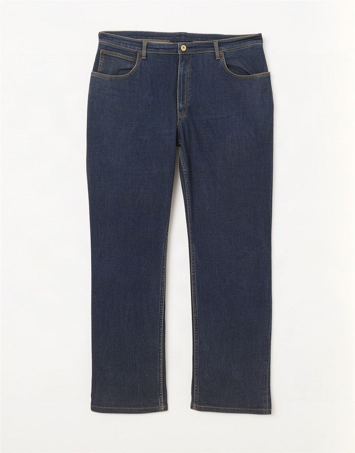 Lee Herre Brooklyn Straight Jeans W44 L34 Marineblå Bomuld