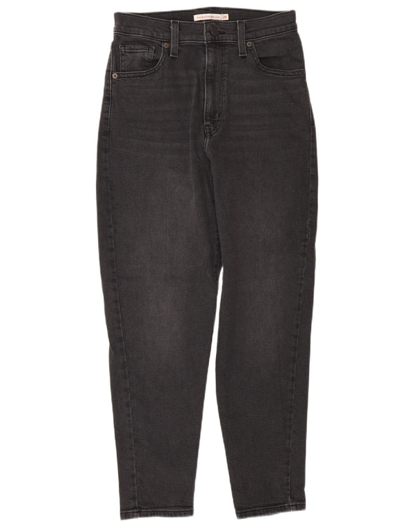 LEVI'S Dame Mom Jean Crop Højtaljede Jeans W26 L26 Grå Bomuld