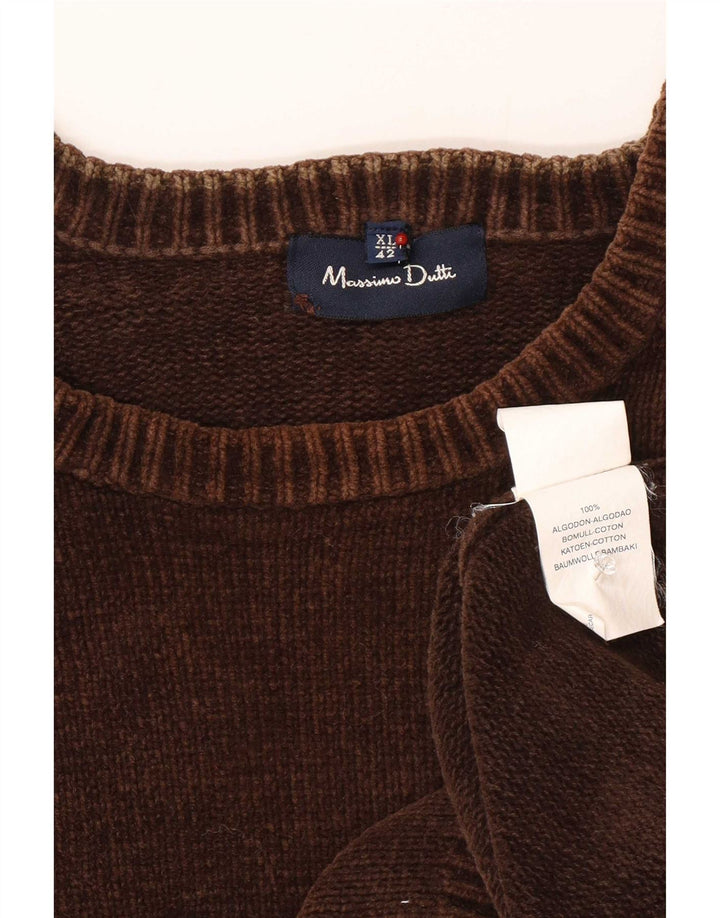 Massimo Dutti Herre sweater med rund hals XL brun stribet bomuld