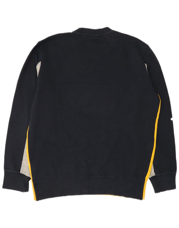 Champion Herre Grafisk Sweatshirt Jumper XL Navyblå Colourblock Cotton