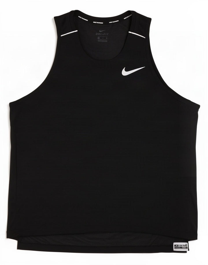 Nike Herre Dri Fit Vest Top XL Sort nålestribet polyester