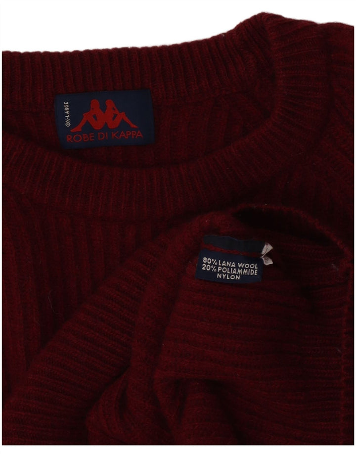Kappa Herre Jumper Sweater med rund hals XL Bourgogne uld