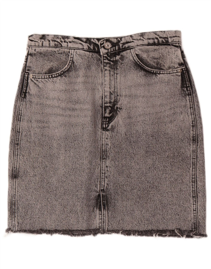 Zara Dame Denim Nederdel Large W30 Grå