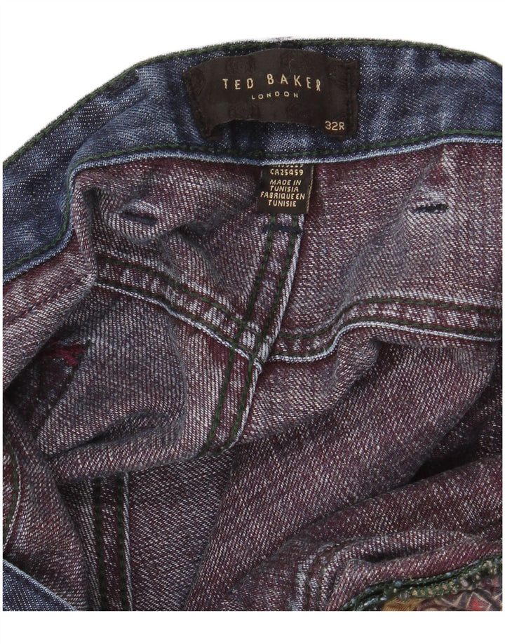TED BAKER Straight jeans til mænd W32 L32 Marineblå