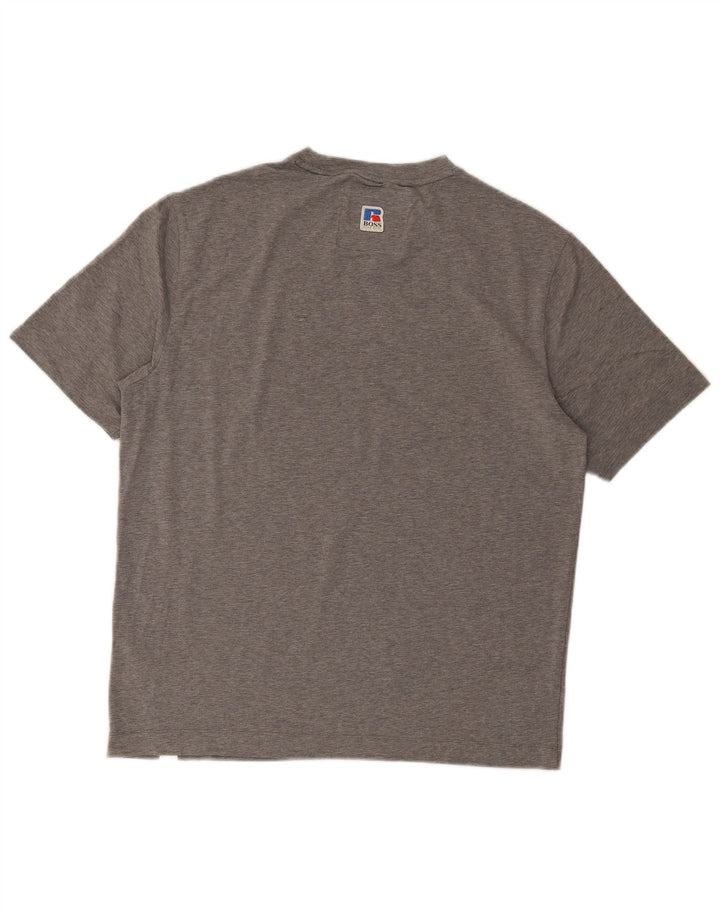 HUGO BOSS Herre grafisk T-shirt top mellemgrå bomuld