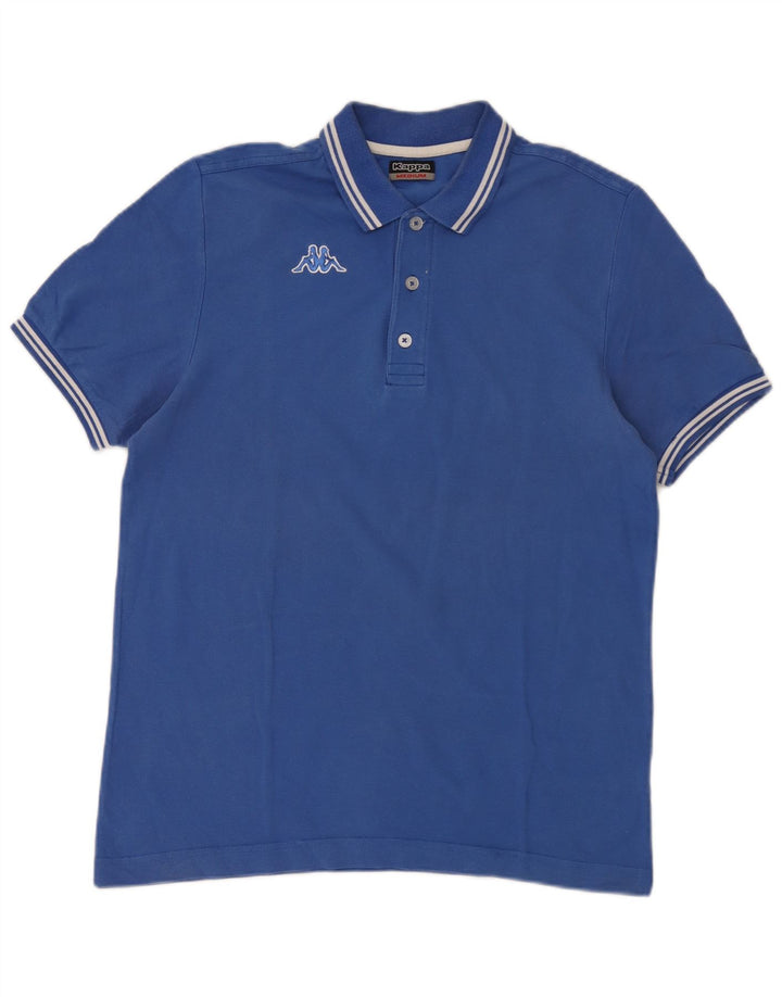 Kappa herre poloshirt mellemblå stribet