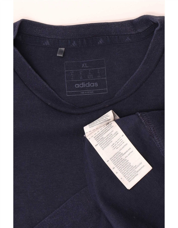 Adidas Herre Regular Fit Sweatshirt Jumper XL Marineblå Bomuld