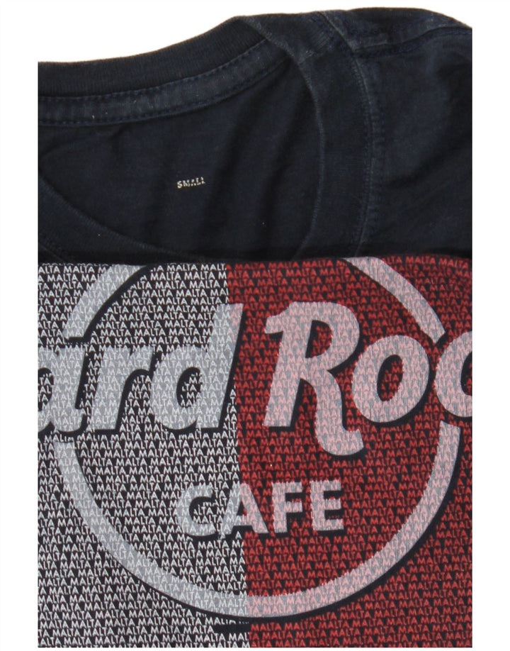 Hard Rock Cafe Herre Malta Grafisk T-Shirt Top Lille Marineblå