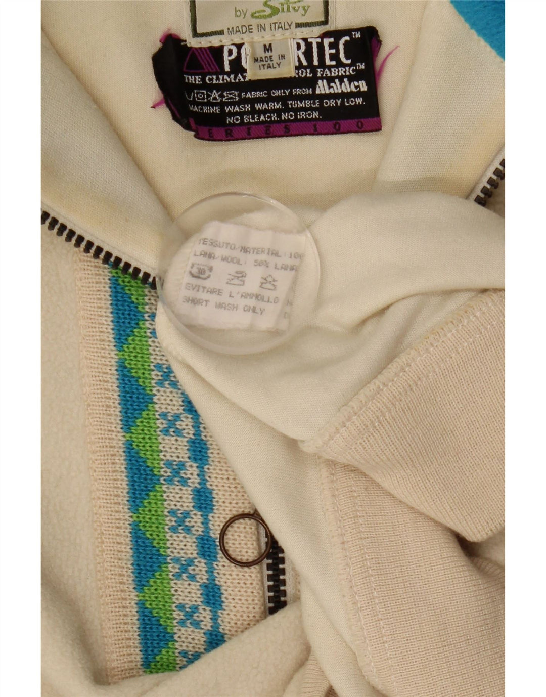 Silvy Herre Polartec Fleece Jumper med lynlås Medium Beige Fair Isle Polyester