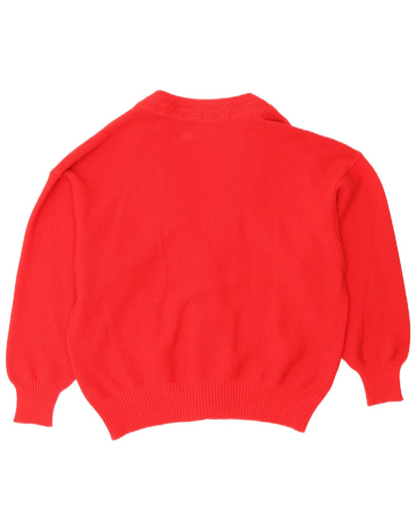 Vintage dame cardigan sweater EU 44 XL rød uld