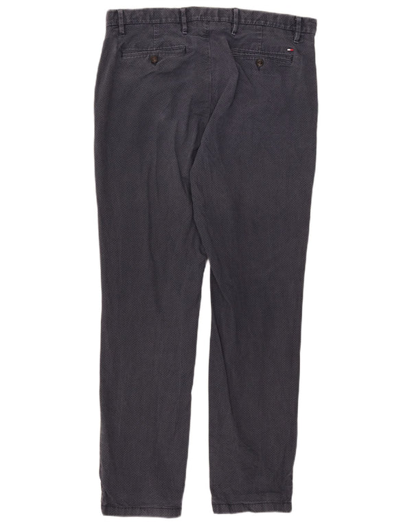 Tommy Hilfiger Herre Lige Chino Bukser W36 L32 Marineblå Plettet