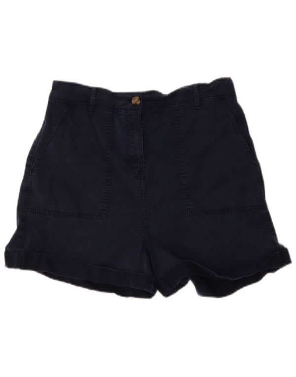 Marks & Spencer Kvinder Højtaljede Casual Shorts UK 12 Medium W34 Navy Blue