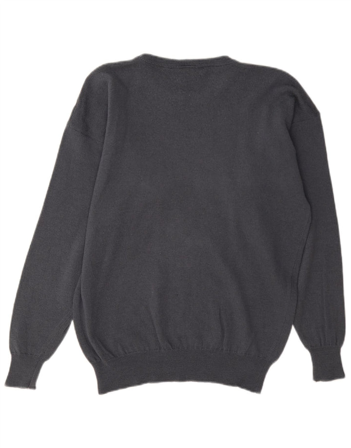 St Michael Dame Boat Neck Jumper Sweater UK 12 Medium Grey Argyle/Diamond