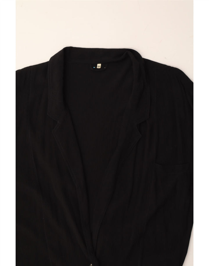 VINTAGE Womens 2 Button Blazer Jacket IT 44 Medium Black Viscose Vintage Vintage and Second-Hand Vintage from Messina Hembry 