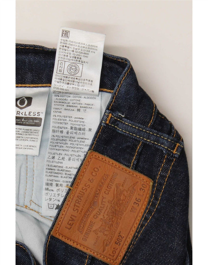 Levi's Herre 502 tilspidsede jeans W36 L30 Marineblå bomuld