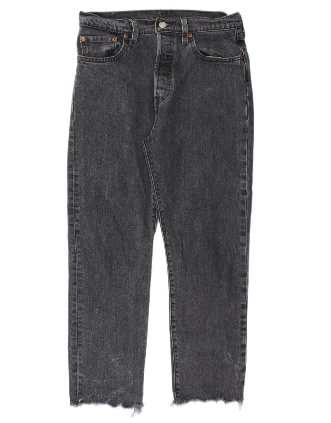 LEVI'S Dame 501 Straight Jeans W28 L26 Sort Bomuld