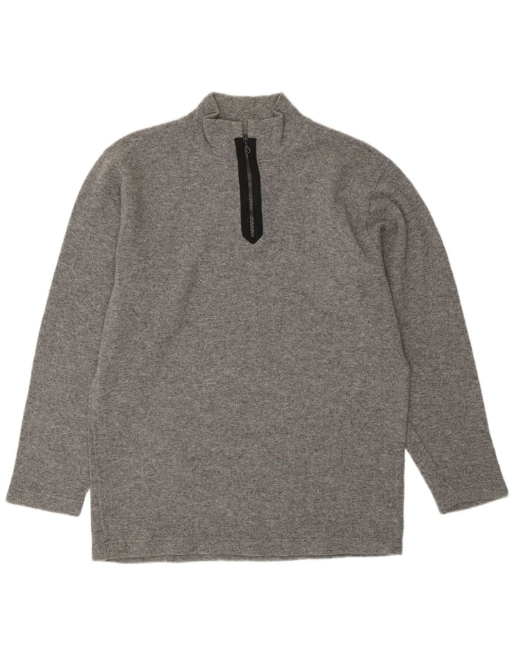 BELFE & BELFE Sweater med lynlås til mænd Stor grå uld
