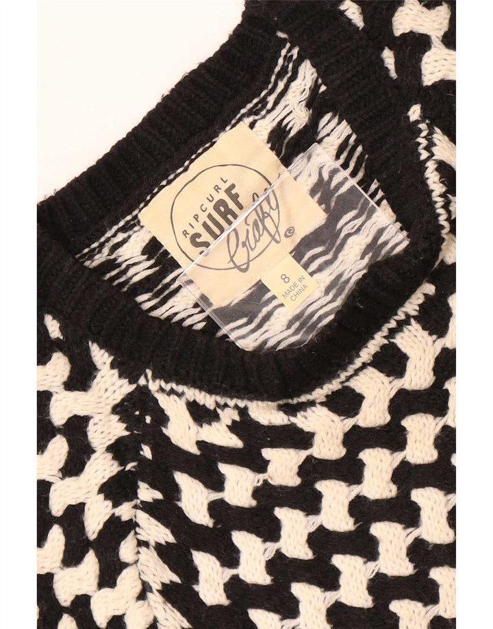 Rip Curl Dame Crew Neck Jumper Sweater US 8 Medium Sort Stribet