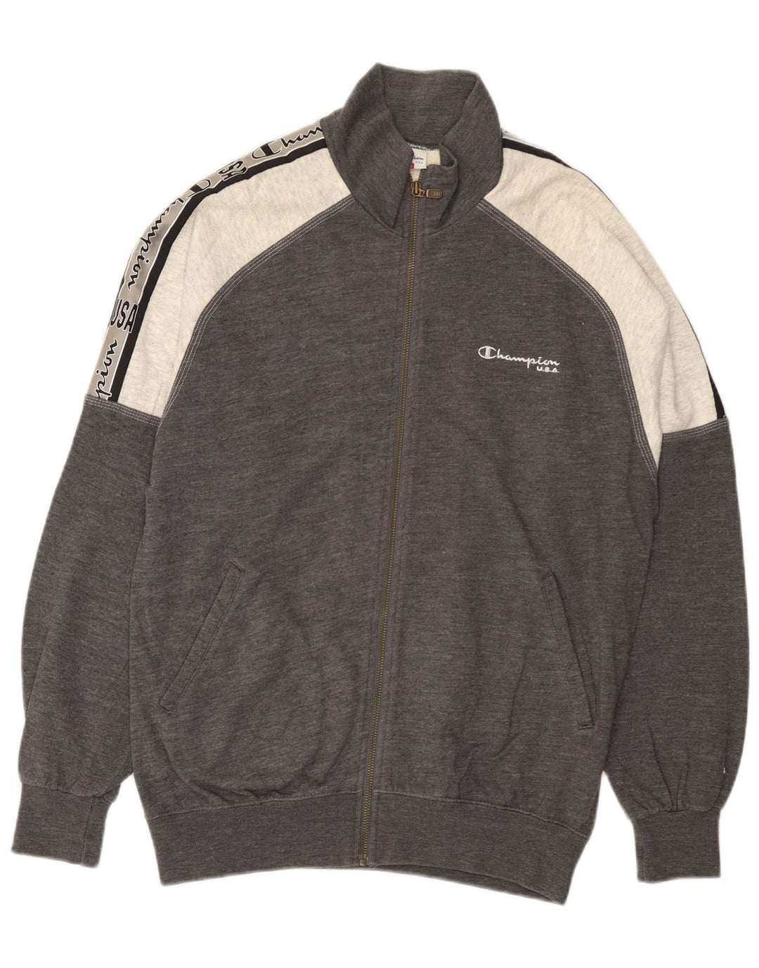 Champion Herre USA Træningsdragt Topjakke Medium Grå Colourblock Bomuld