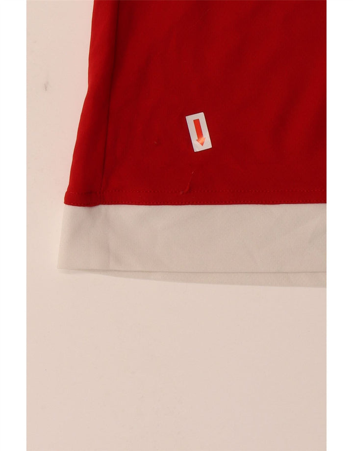 ADIDAS Mens Climalite T-Shirt Top Medium Red Colourblock Polyester