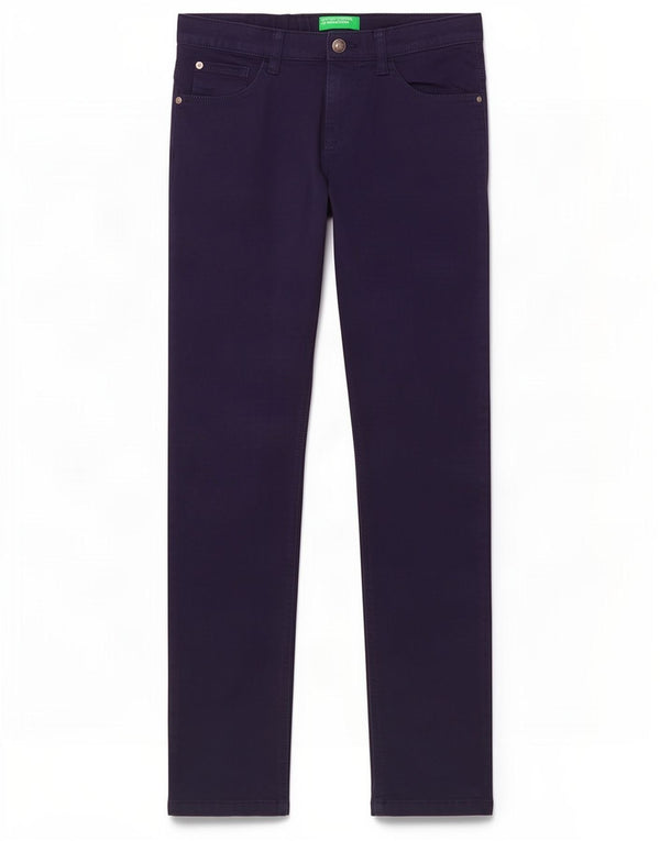 Benetton Boys Slim Casual Bukser 11-12 år 2XL W26 L29 Marineblå Bomuld